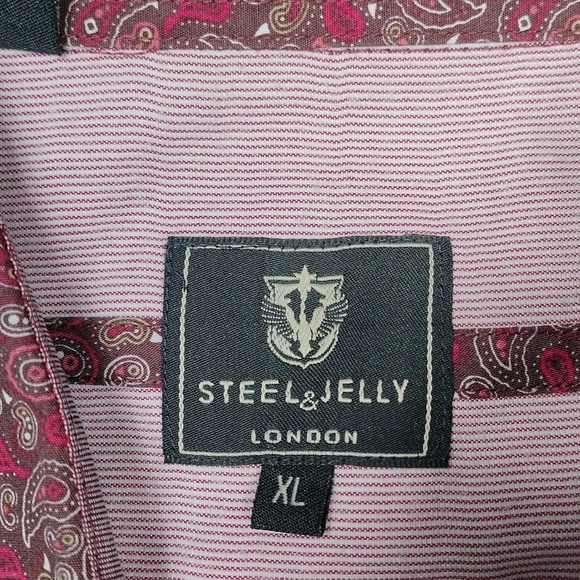 Steel & Jelly men's paisley long sleeved button down shirt size XL - Picture 2 of 13